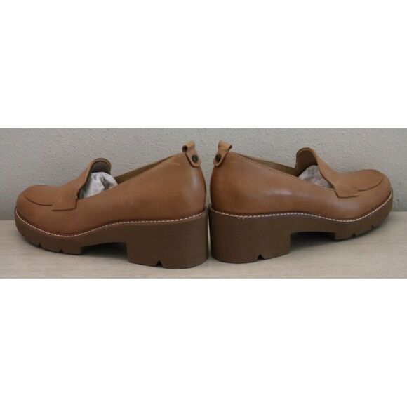 Naturalizer Women Sz 10M Toffee Brown Leather Darry Lug Sole Heeled Loafers - Picture 9 of 10